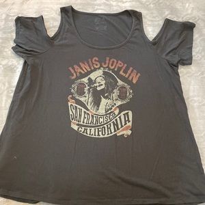 Janis Joplin cold shoulder shirt